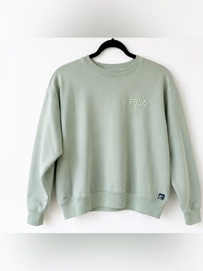 Y2K FILA Sage Green Crewneck Sweatshirt Pullover Size M